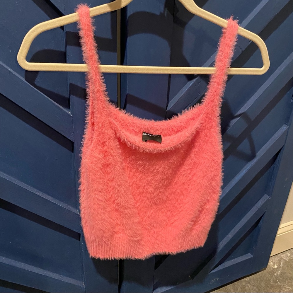 Lucy Paris Jax Fuzzy Pink Cami - Picture 3 of 4